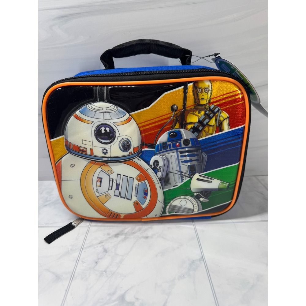 Star Wars Droids Insulated Lunch Bag BB-8 R2-D2 C-3PO Blue Bioworld NWT